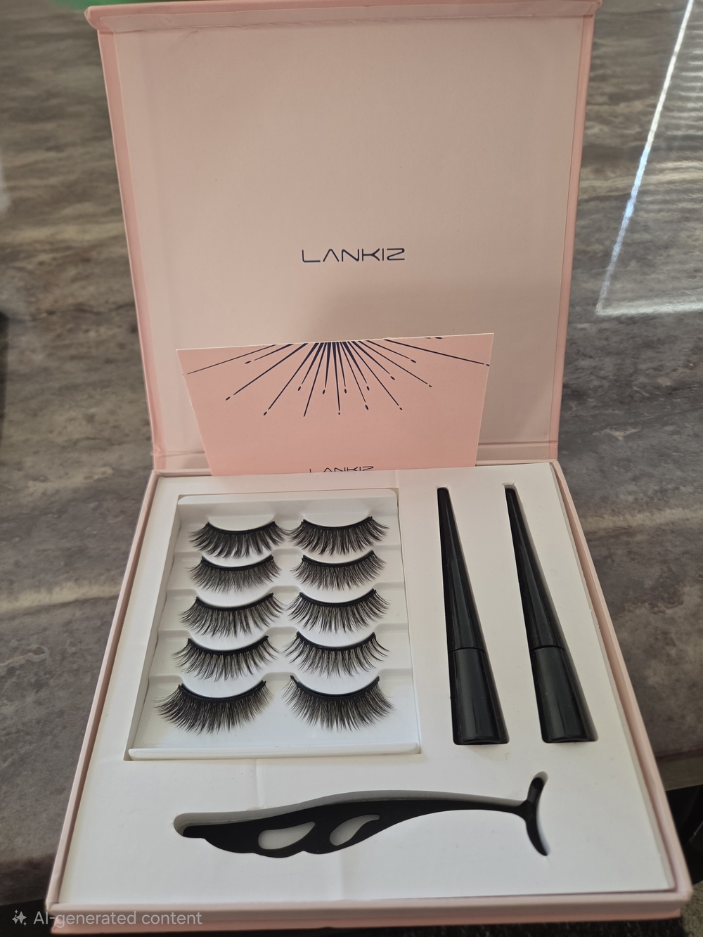 LANKIZ Magnetic Eyelashes & Eyeliner Kit - 5 Pairs Reusable Lashes Brand New